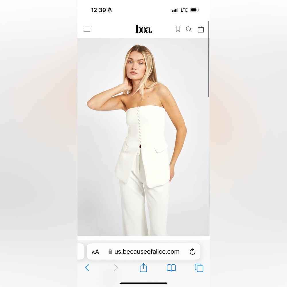 Because of Alice strapless peplum bodice